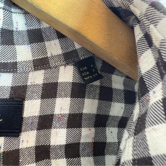 Massimo Dutti Tessuto Italiano Plaid Speckled Long Sleeve Button Down Size S - Picture 9 of 11